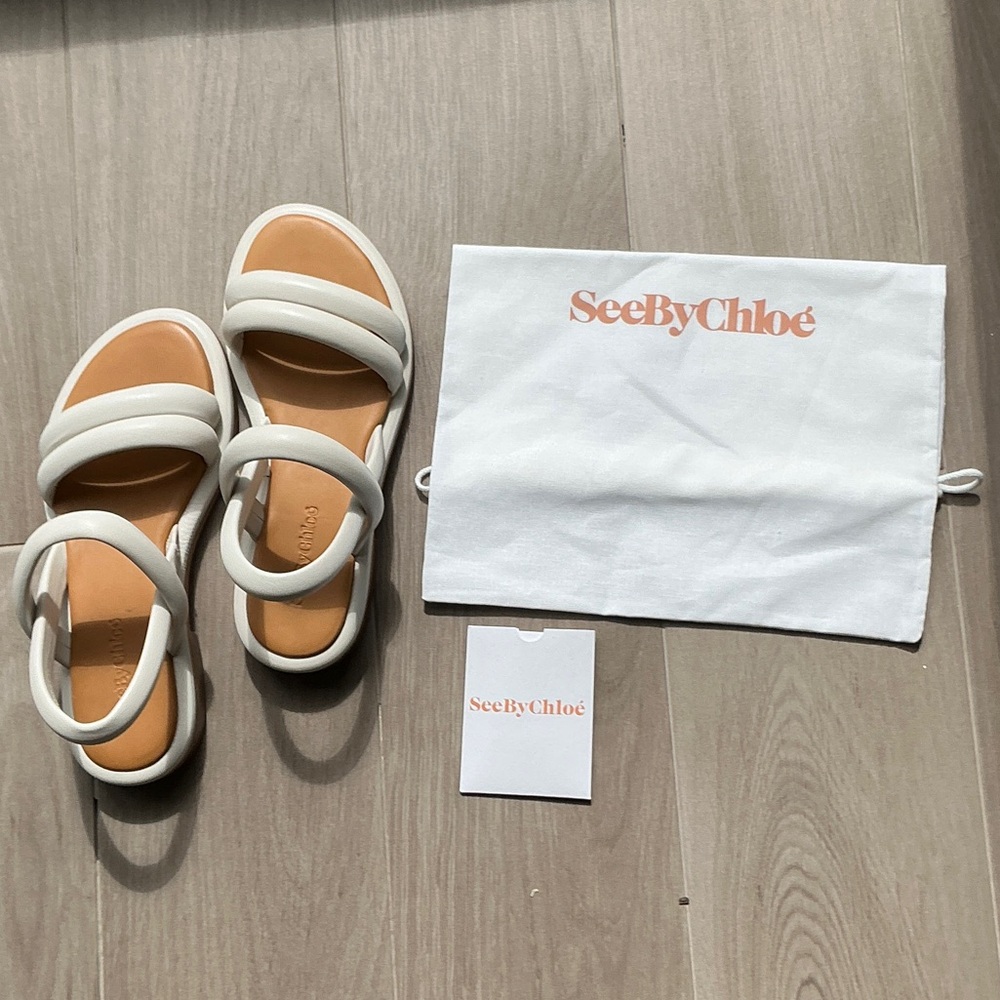 See By Chloe White and Tan Sandals - Picture 6 of 16